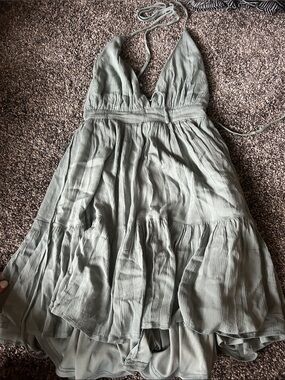 Sage Green Windsor Halter Dress Small